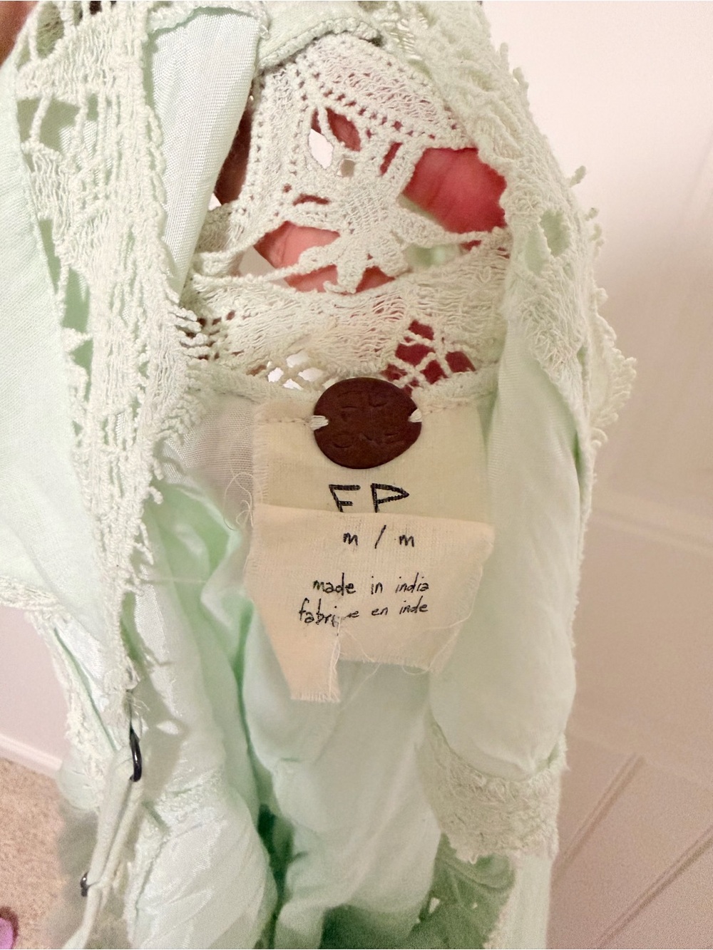 Free People Mint Lace-Trim Spaghetti Camisole - Picture 2 of 2